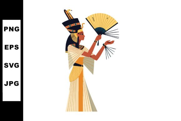 Ancient Egyptian Queen Graphic: Elegant Illustration for Branding & Design Projects