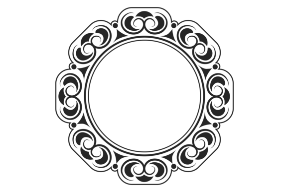 Antique Round Border with Vintage Pattern Graphics for Illustrations & Digital Sellers
