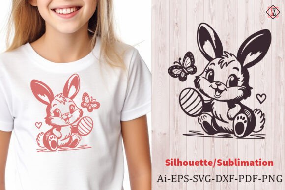 Bunny with Egg and Butterfly SVG: A Sweet Spring Graphic for Local Branding