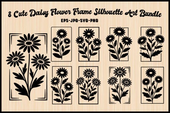 Cheerful Daisy Silhouette Graphics for Lifestyle Blogging and Editorial Design