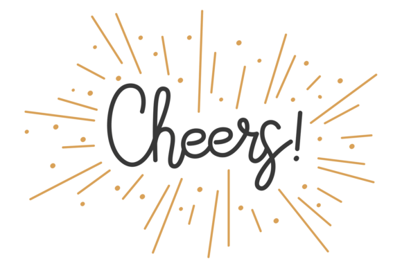 Cheers Hand Drawn Label: A Fresh Illustration for Blog Graphics & Editorial Design
