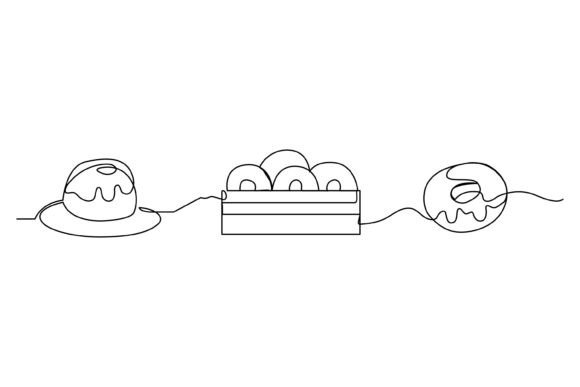 Continuous Line Cake – A Minimalist Graphic for Modern Branding and Marketing Illustrations