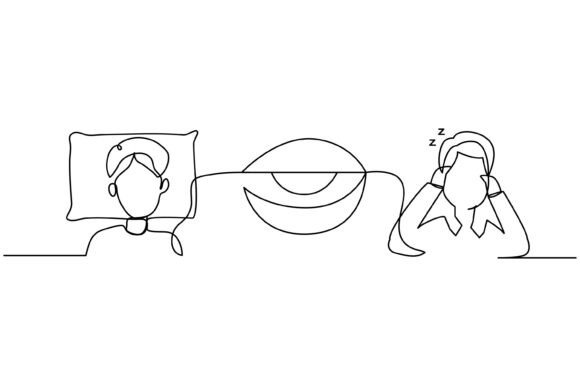 Continuous Line Design of Man Sleeps – A Unique Illustration for Expressive Graphic Projects