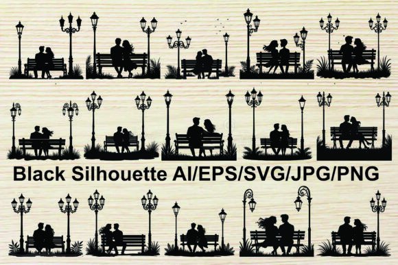 Cute Love Couple Silhouettes Bundle – A Romantic Illustration for Branding and Marketing Graphics