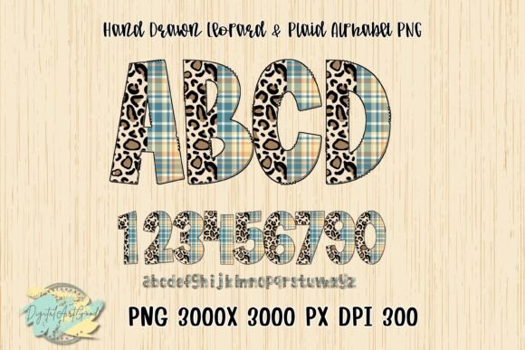 Hand Drawn Leopard Plaid Alphabet PNG – A Bold Illustration for Creative Sellers