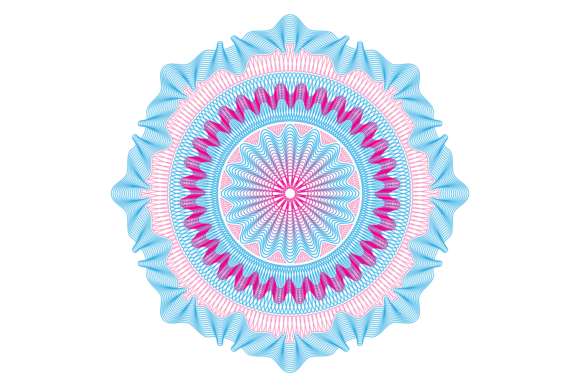 Linear Rosette Emblem. Color Guilloche D – Elegant Graphics for Crafters & Etsy Sellers