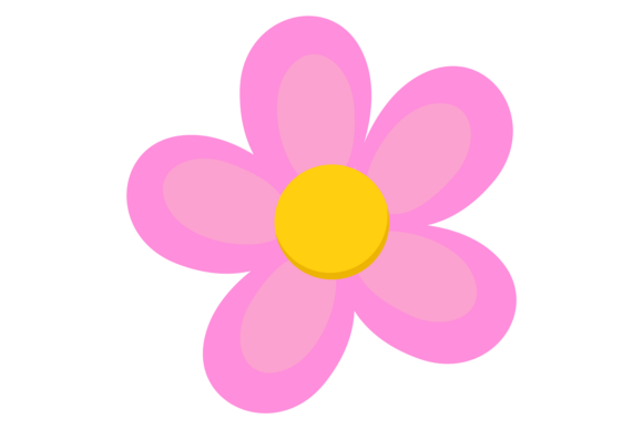 Pink Flower Icon: A Delicate Touch for Embroidery Projects