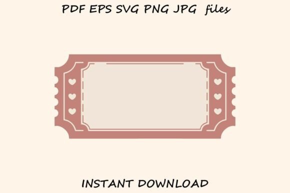 Retro Valentine Ticket Template: A Versatile Graphic for Crafters & Etsy Sellers