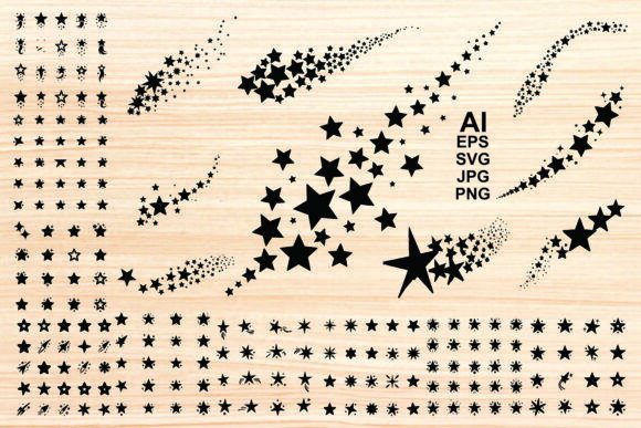 Shooting Star Silhouette Graphics for Local Business Branding