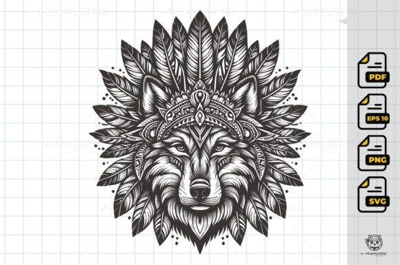 Tribal Wolf Head Line Art with Feathered: A Crafter’s Review for Real-World Projects