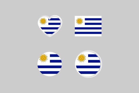 Uruguay Nation Flag Collection Emblem De: A Bold Graphic Design Asset for Branding and Marketing
