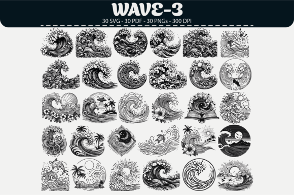 Wave Vector Clipart – 30 Designs: Visual Flow for Blog Graphics & Editorial Content