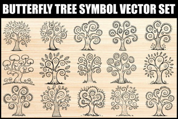 Whimsical Butterfly Tree Vector Set: A Creative Designer’s Review for Branding & Marketing Graphics